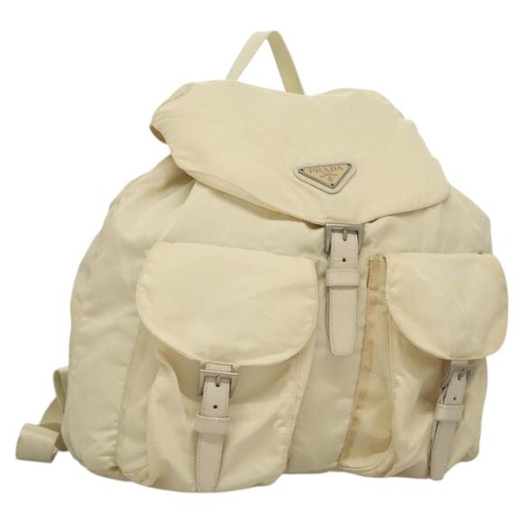 PRADA Backpack Nylon Cream Silver - Picture 1 of 13